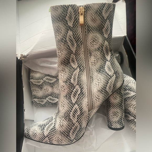 Snakeskin Heeled Booties - Picture 2 of 2